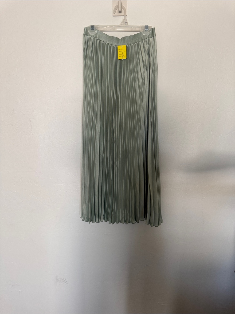 Pleated Midi Skirt in Sage Green HM